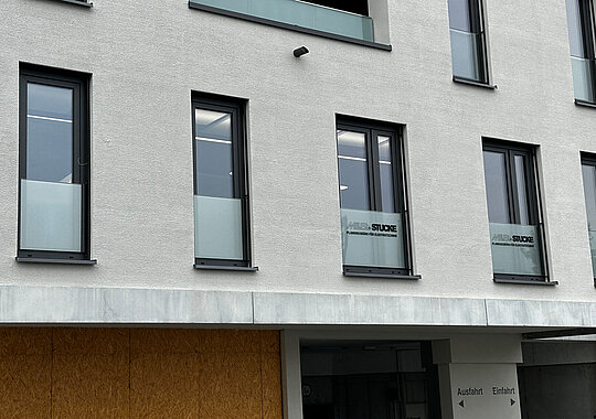 Fassade mit Dekorfolie